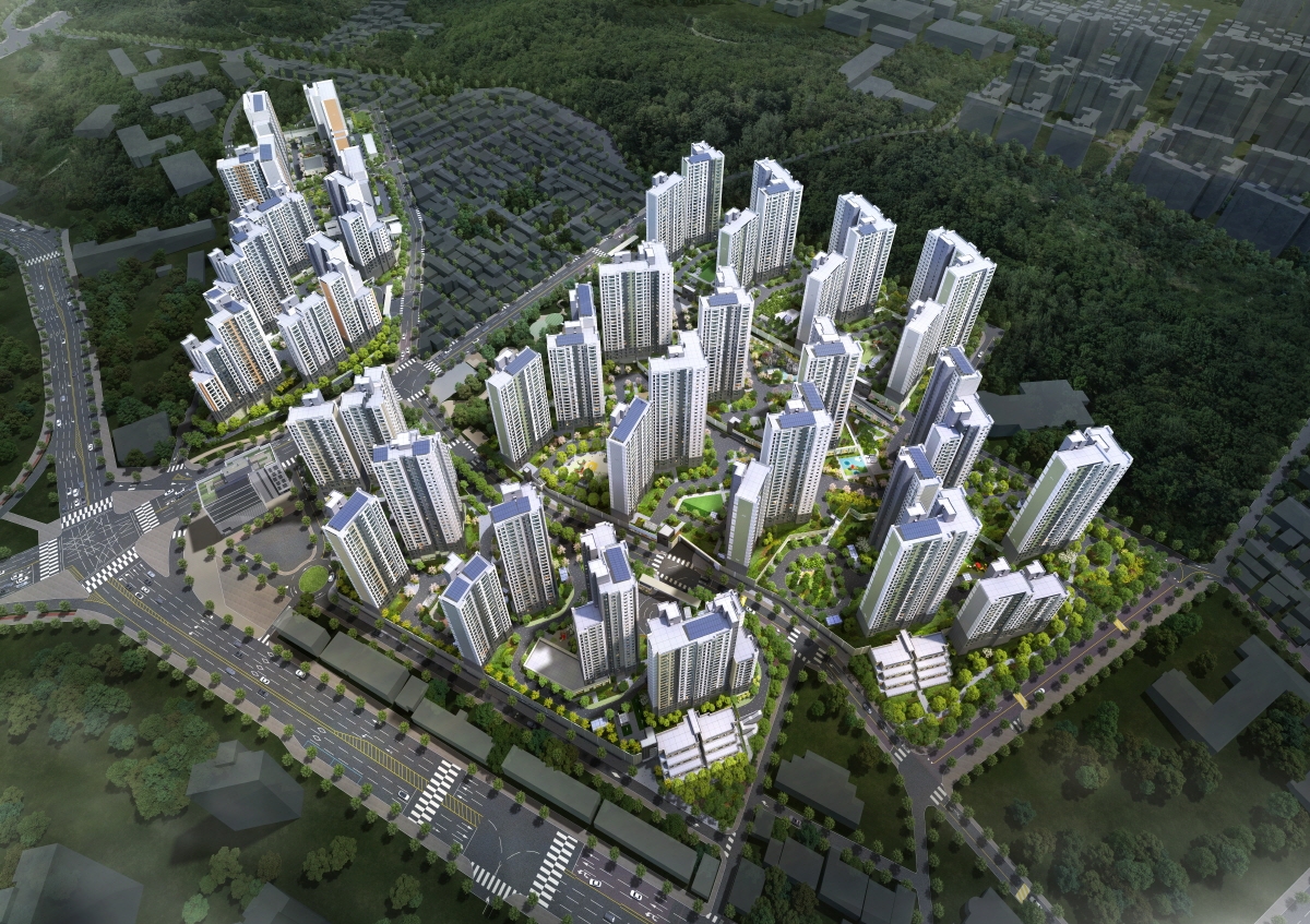 산성역 헤리스톤 조감도./사진제공=대우건설