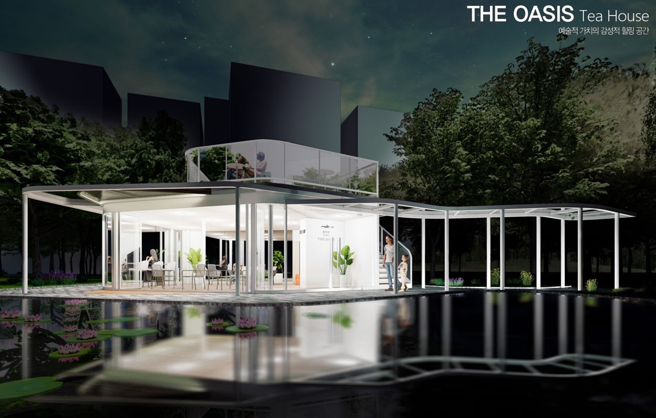 청주 테크노폴리스 아테라에 적용될 예정인 '디 오이시스' 티하우스 CG / 사진제공=금호건설