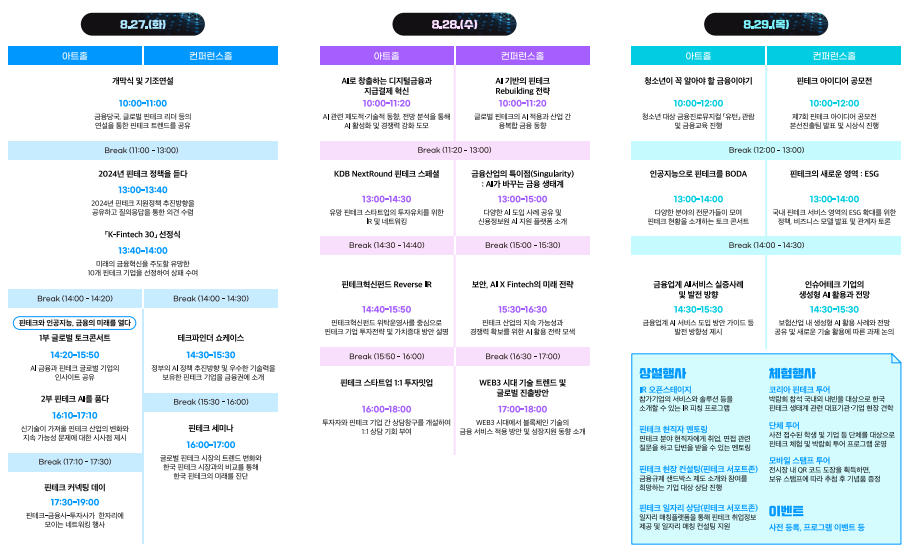 '코리아 핀테크 위크 2024' 프로그램 일정./자료=금융위