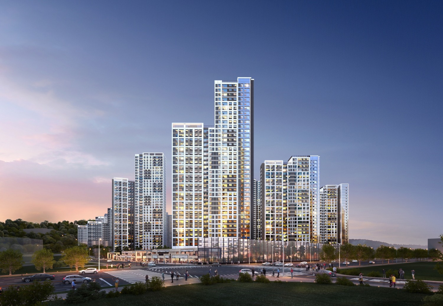 래미안 송도역 센트리폴 단지투시도