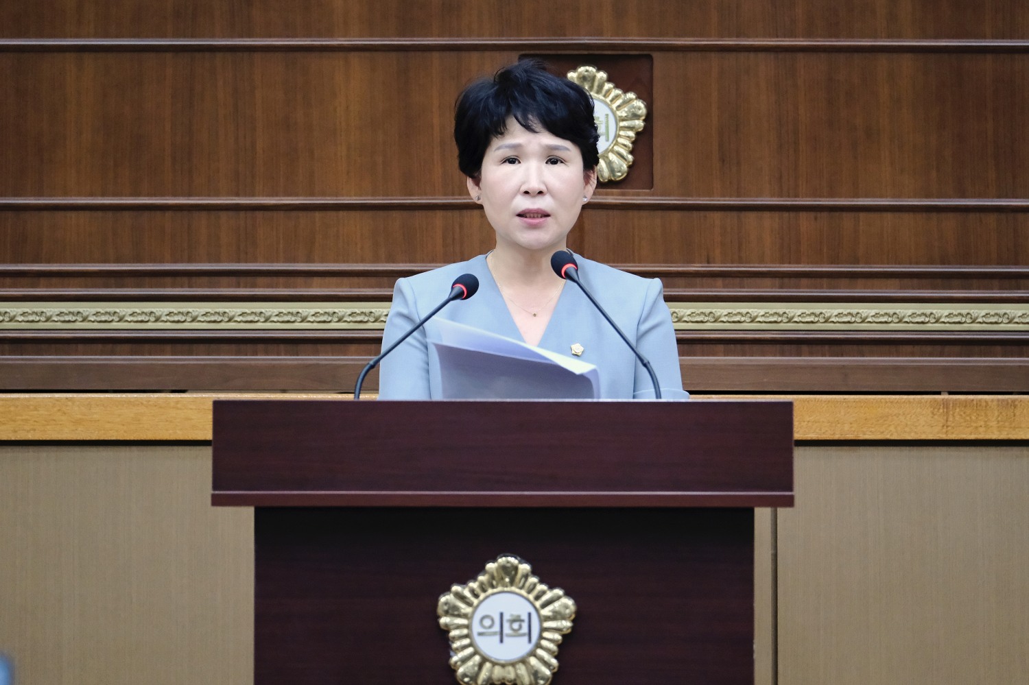 한선미 마포구의원이 5분 자유발언을 하는 모습./사진제공=마포구의회