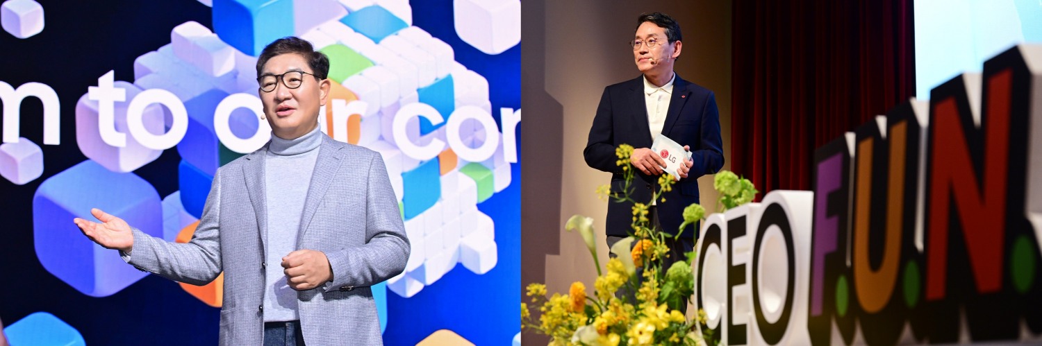 한종희 상성전자 대표(왼), 조주완 LG전자 사장. / 사진=각사