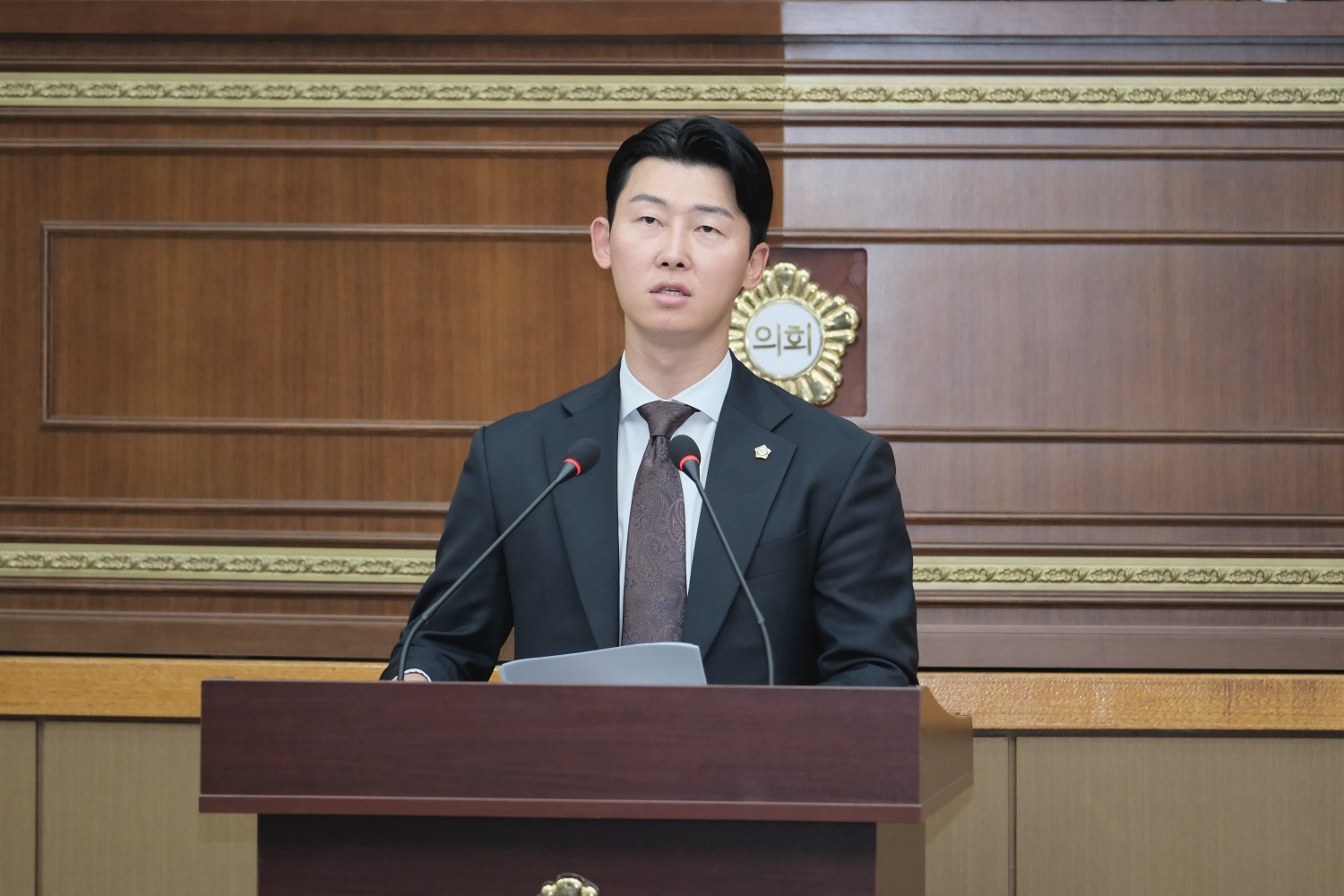 채우진 마포구의회 의원이 5분 자유발언을 펼치는 모습./사진제공=마포구의회