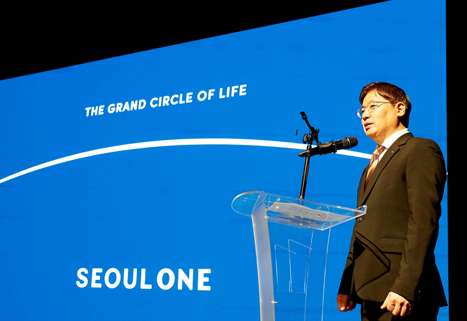 서울원 비전선포식에서 발언하고 있는 최익훈 HDC현대산업개발 대표 / 사진제공=HDC현대산업개발