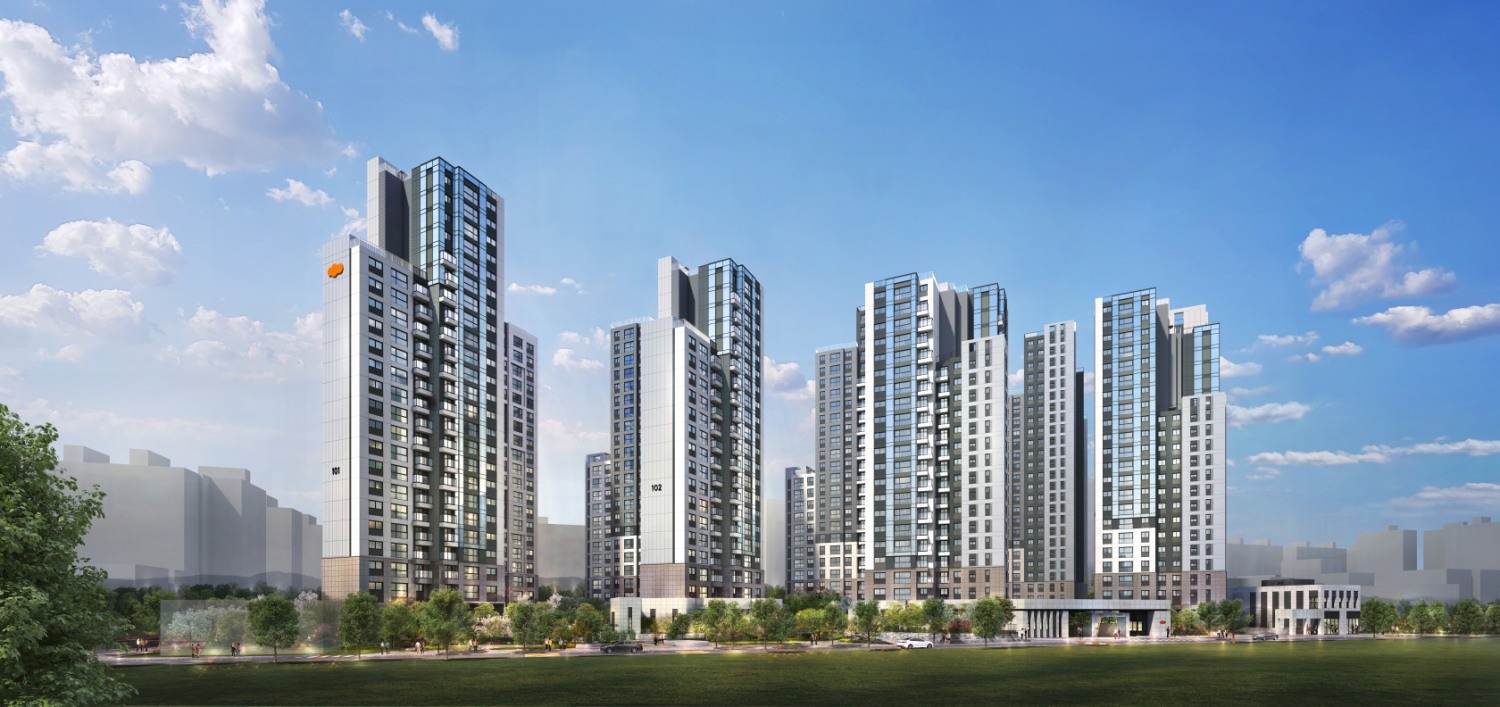 e편한세상 당산 리버파크 단지 투시도./사진제공=DL이앤씨