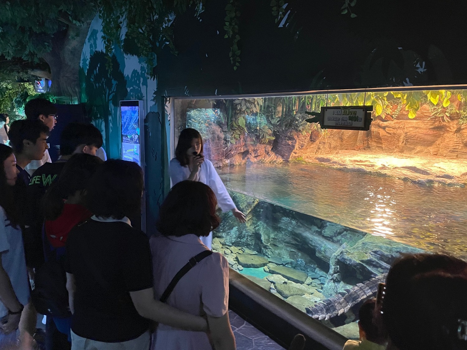 장애인문화데이에 참여한 장애인들이 아쿠아리움을 찾아 즐거운 시간을 보내고 있다./사진제공=송파구