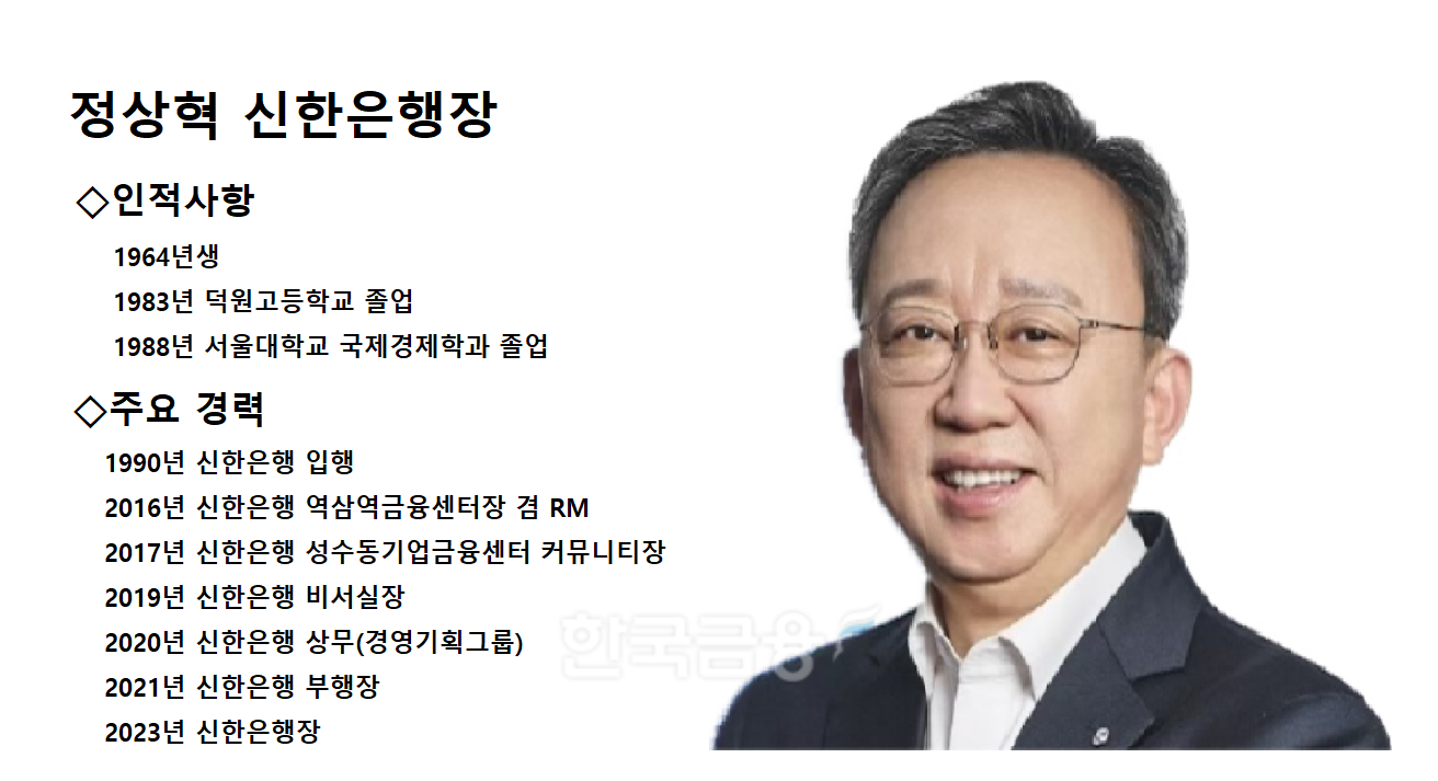 정상혁 신한은행장 프로필./ 자료 = 신한금융그룹