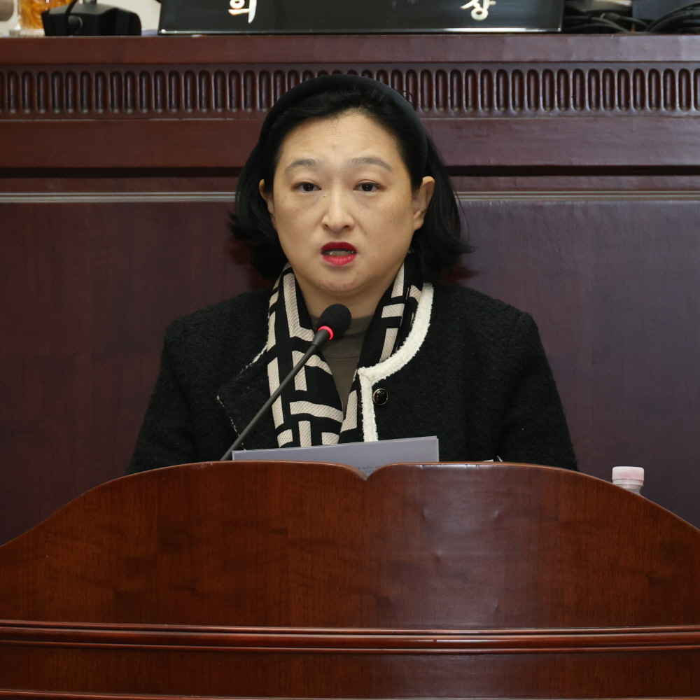 김선영 용산구의회 의원이 5분 자유발언하는 모습./사진제공=용산구의회