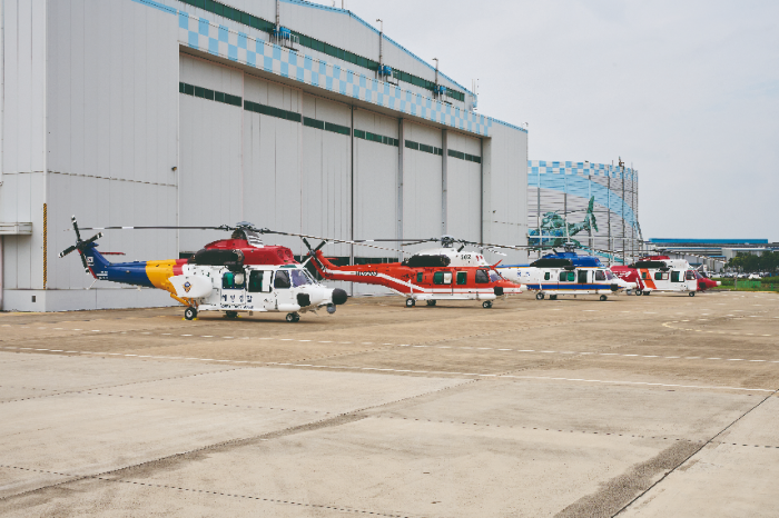 관용헬기 단체 사진. /사진제공=KAI