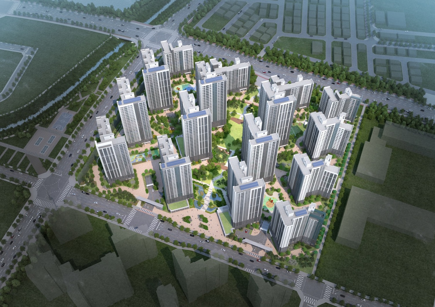 탕정 푸르지오 센터파크 단지조감도 / 사진제공=대우건설