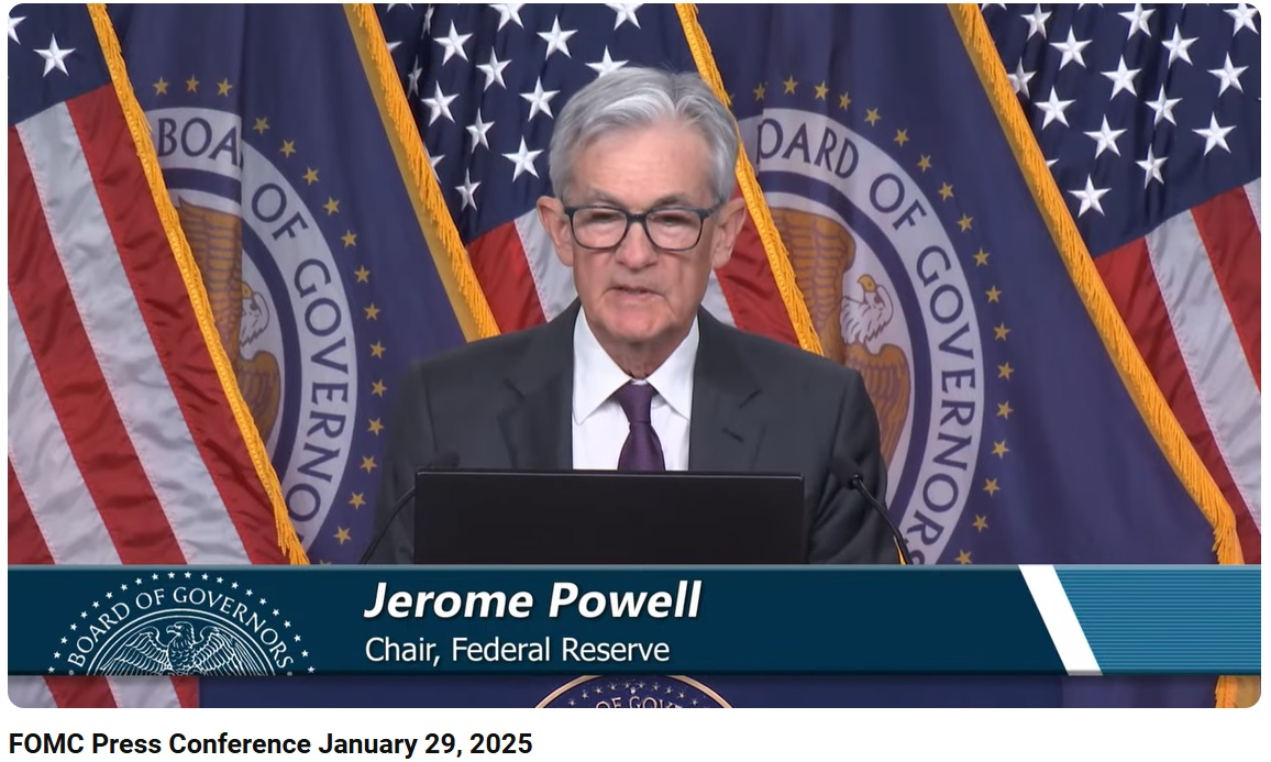 제롬 파월 미국 연준(Fed) 의장 기자회견(2025.01.29) / 사진출처= Federal Reserve 유튜브 채널 갈무리