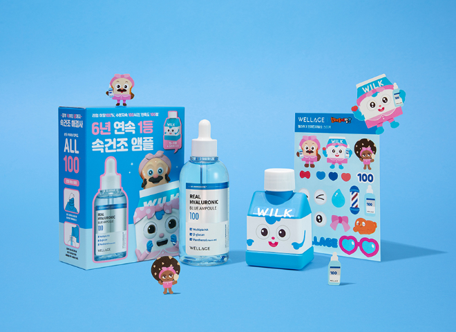 웰라쥬와 브레드이발소가 협업해 출시한 휴젤 한정 기획세트. /사진=휴젤