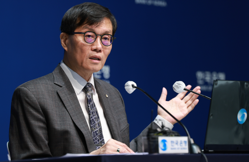 이창용 한국은행 총재가 25일 서울 중구 한국은행에서 열린 통화정책방향 기자간담회에서 발언하고 있다. / 사진제공= 한국은행(2025.02.25)
