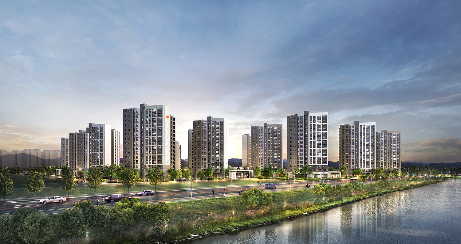 e편한세상 대장 퍼스티움 단지 투시도./사진제공=DL이앤씨