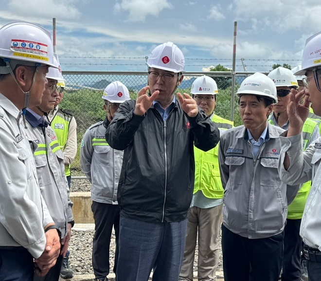 이영준 롯데케미칼 대표, 인도네시아 라인프로젝트 마무리 현장점검