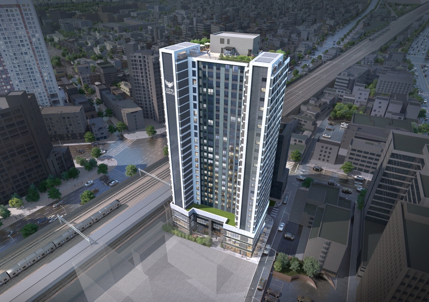 용산 남영역 롯데캐슬 헤리티지 조감도./사진제공=롯데건설
