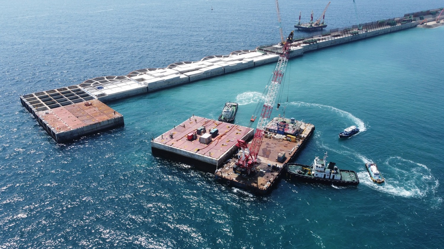 DL이앤씨, 울릉공항 케이슨 설치./사진제공=DL이앤씨