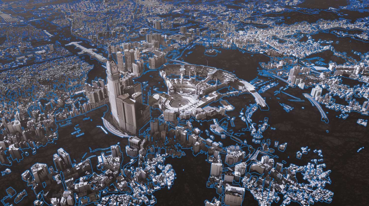 팀네이버 기술로 구축된 사우디아라비아 메카의 3D 모델링 지도. / 사진=네이버