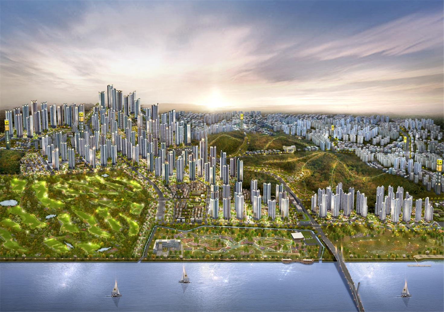 에코메타시티·로열파크씨티·검단신도시, 10만 세대의 초대형 미래도시 조감도./사진제공=한들3구역도시개발사업조합