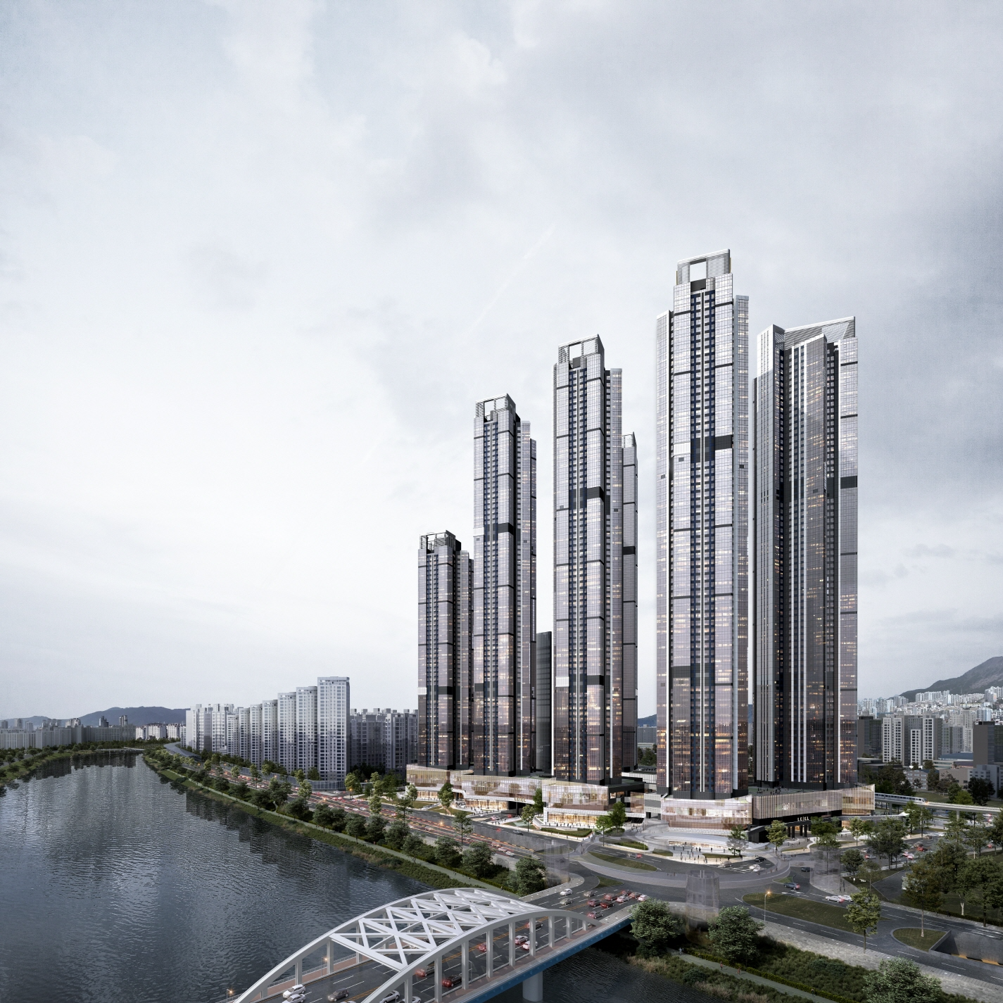 '르엘 리버파크 센텀' 정면투시도. /사진제공=롯데건설