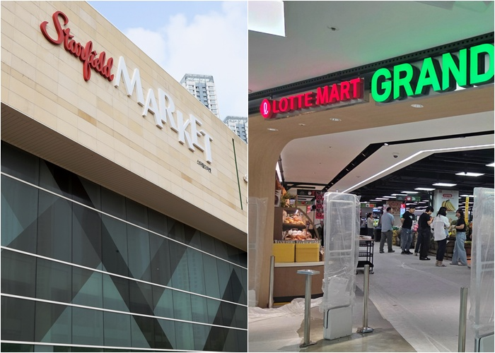 나란히 문을 연 이마트의 스타필드 마켓 킨텍스점과 롯데마트의 그랑그로서리 구리점. /사진제공=이마트, 롯데마트
