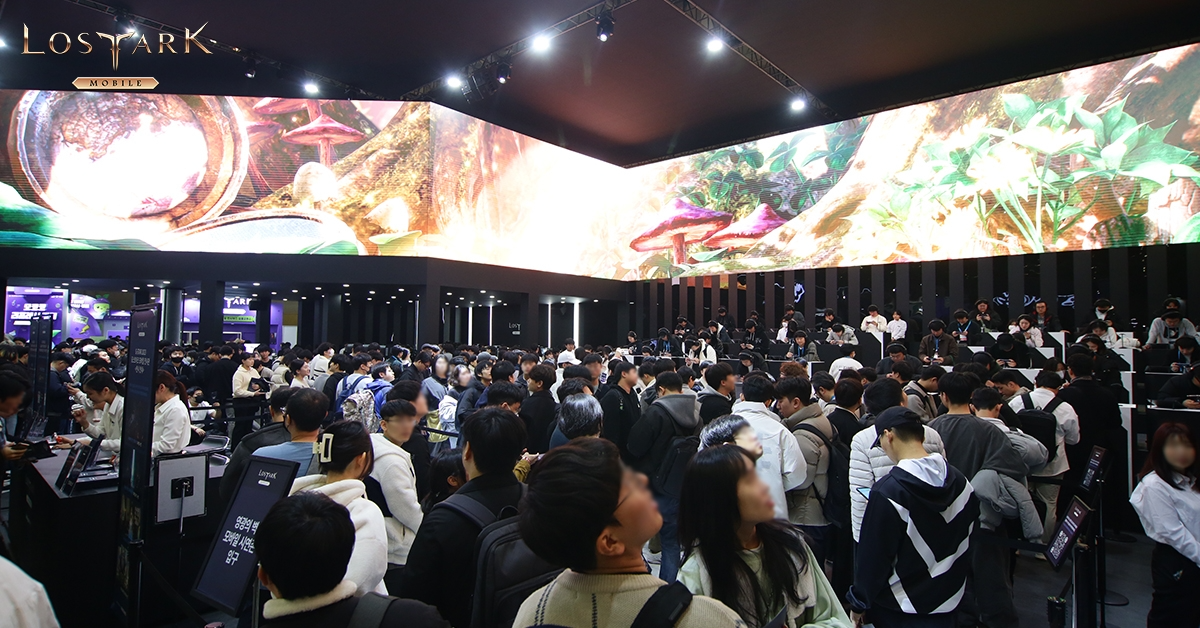 지스타 2023 로스트아크 모바일 체험 대기 현장. / 사진=스마일게이트