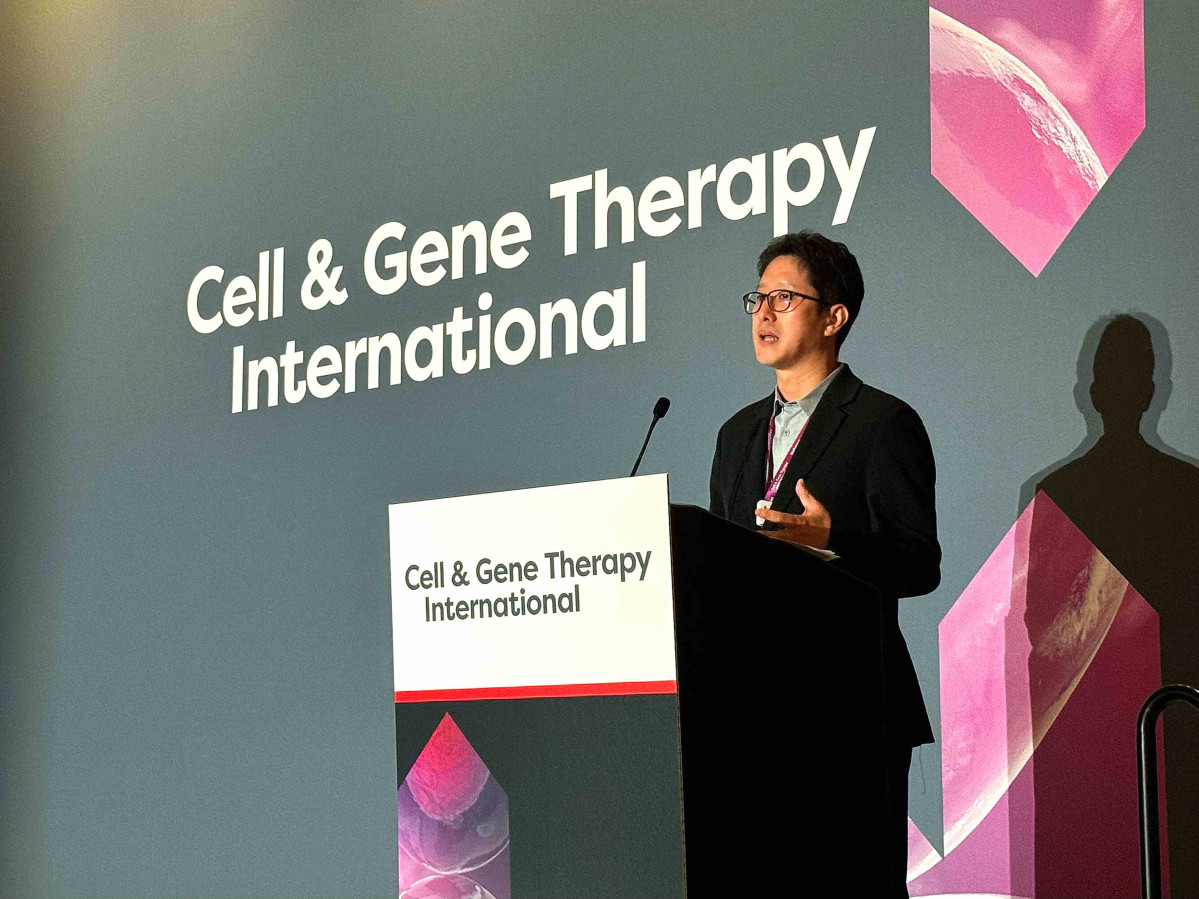 이태희 삼성바이오로직스 항체배양PD팀 상무가 지난 16일(현지시간) 미국 보스턴에서 열린 '2025 바이오프로세스 인터내셔널'(2025 BPI)의 스피킹 세션에서 발표하고 있다./사진=삼성바이오로직스