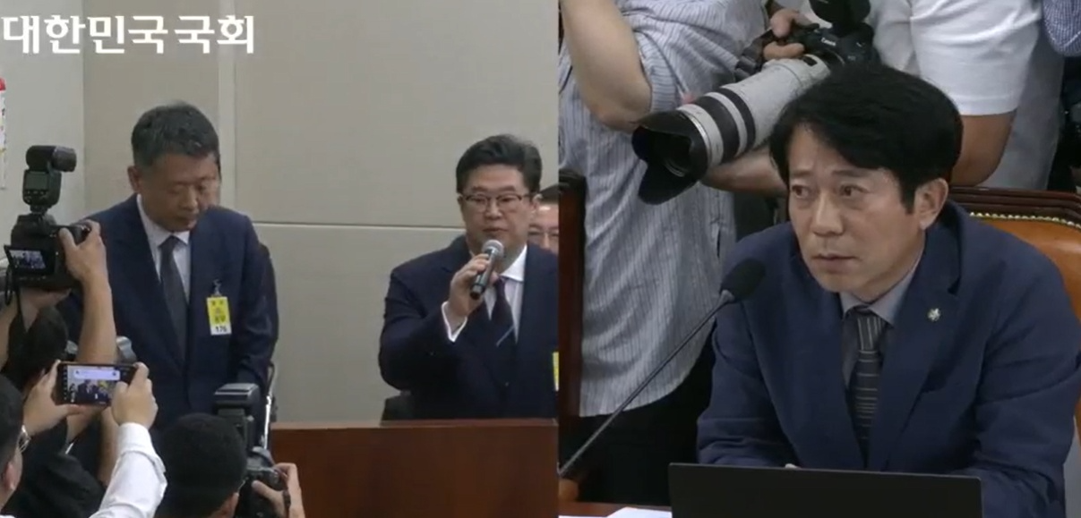 질의에 답하고 있는 김병주 회장. /사진=인터넷의사중계시스템