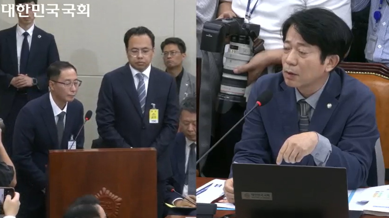 김명규 쿠팡이츠 대표(왼쪽)이 질의에 답하는 모습. /사진=인터넷의사중계시스템