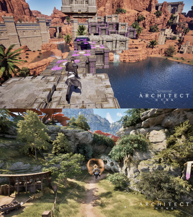 아키텍트 캐릭터 기믹인 도약과 비행을 통해 즐기는 콘텐츠. / 사진=드림에이지