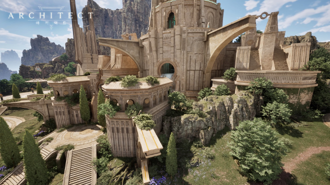 최신 언리얼 엔진 5로 구현한 아키텍트 거인의 탑 전경. / 사진=드림에이지