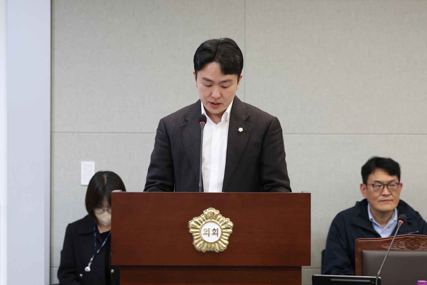 노성철 동작구의회 의원이 발언을 하는 모습./사진제공=동작구의회