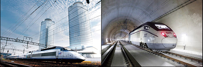 ▲ KTX(왼쪽)·SRT. 사진제공 = 코레일·SR