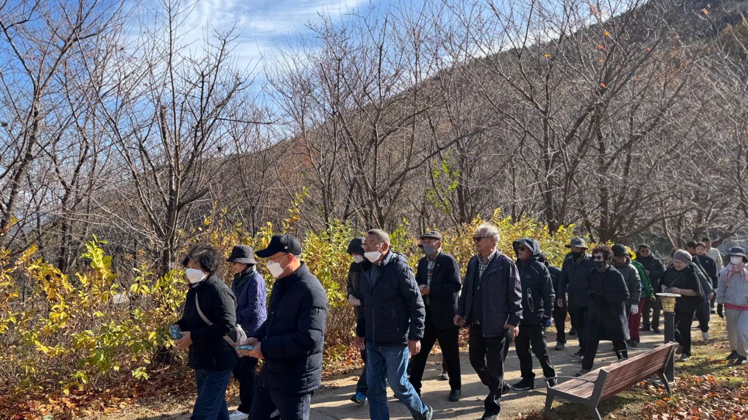 어르신들이 산림휴양 프로그램에 참여하는 모습./사진제공=강원랜드