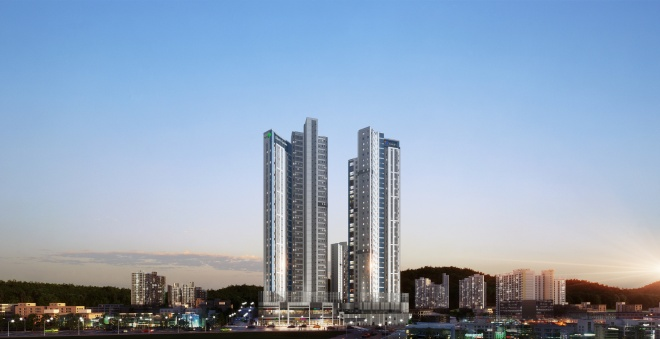 울산 호수공원 에일린의 뜰 1, 2단지 통합 투시도./자료제공=아이에스동서