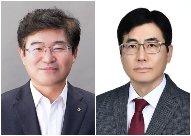 임도곤 농협금융지주 신임 부사장(왼쪽), 홍순옥 농협금융지주 신임 부사장(오른쪽) / 사진=NH농협금융지주
