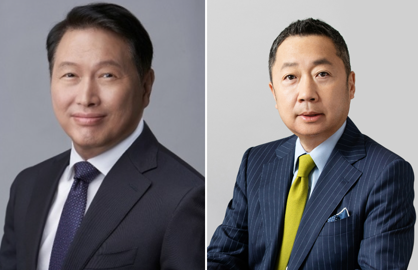 최태원 SK 회장(왼쪽)과 박정원 두산 회장