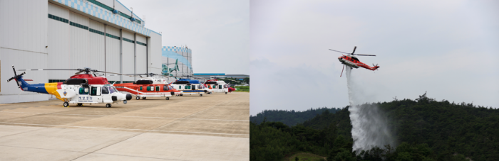 (왼쪽부터) KAI가 제작한 관용헬기와 산림헬기. /사진제공=KAI