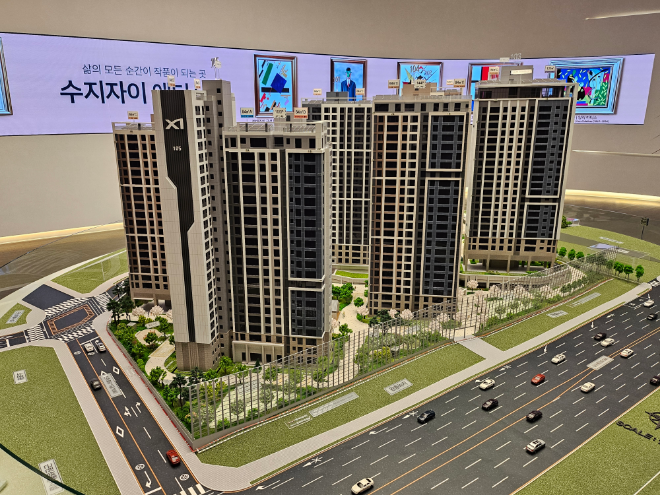 GS건설 수지자이 에디시온 모형도./사진제공=조범형 기자