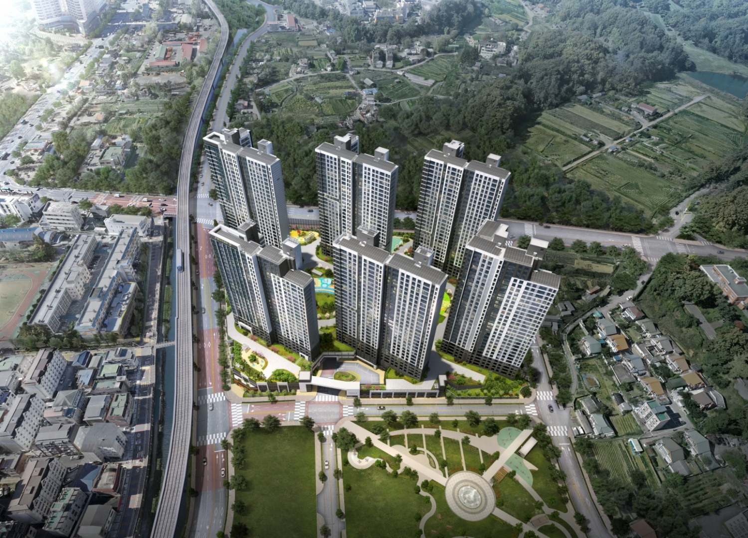 용인 푸르지오 클루센트 조감도./사진제공=용인신대피에프브이