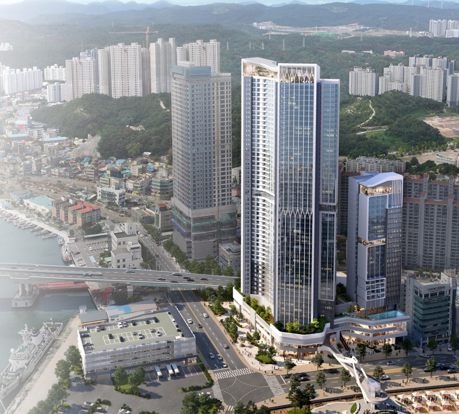 ‘포항 영일대 주차장 부지 도시개발사업’ 조감도./사진제공=대우산업개발