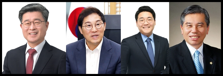 왼쪽부터 김길성 현 중구청장, 길기영 중구의회 의원, 이동현 전 서울시의원, 조영훈 전 중구의원./사진=구청 및 각 의원실