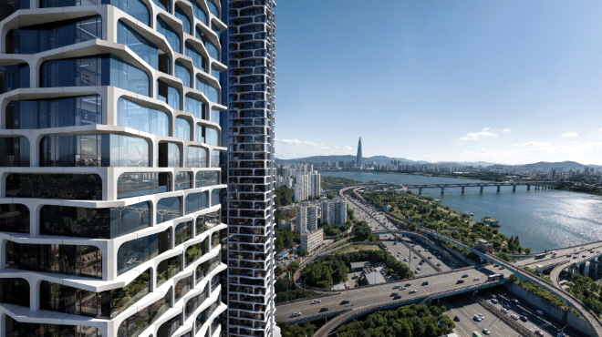 대우건설이 제안한 'THE SEONGSU 520' 입면 특화(주경)./사진제공=대우건설