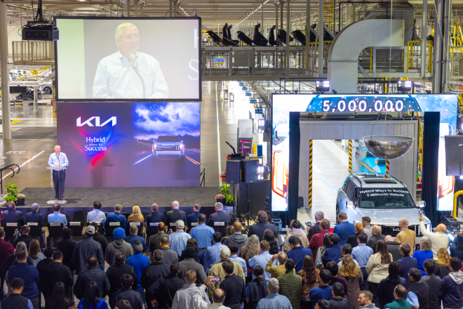 기아 미국 조지아 공장 누적 생산 500만대 돌파 기념식. / 사진=기아