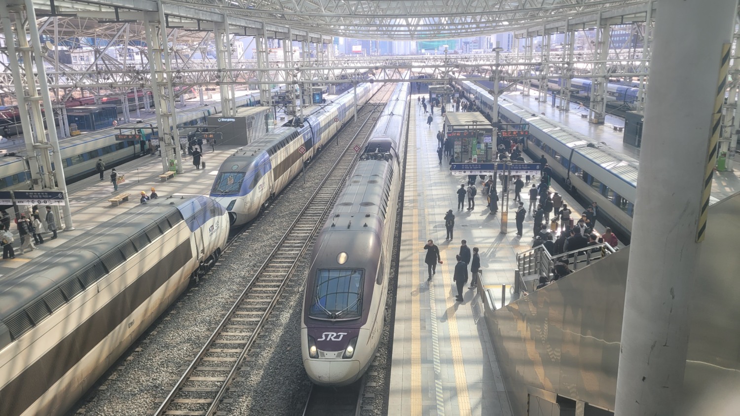 SRT열차가 서울역에 들어서는 모습./사진=주현태 기자