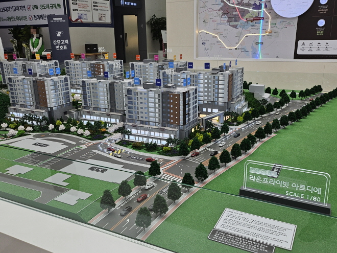 20일 개관한 용인 플랫폼시티 라온프라이빗 아르디에 견본주택 내부 모형도./한국금융신문 조범형 기자