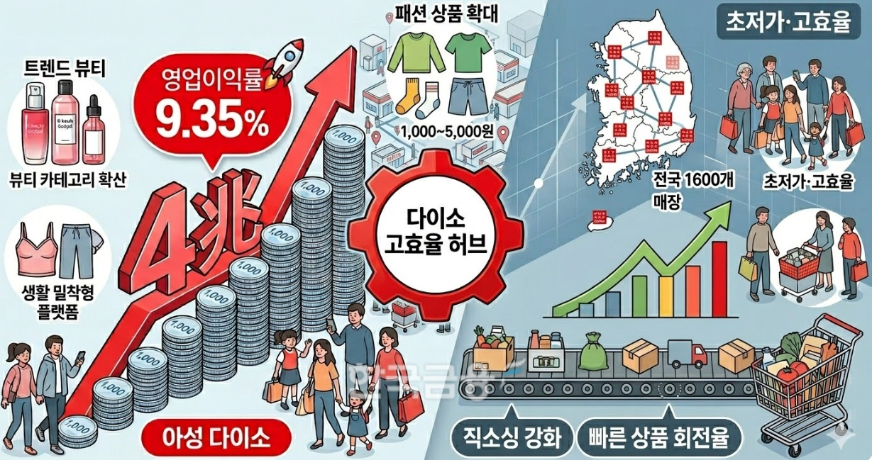 다이소가 매출 4조 돌파를 앞두고 있다. /사진=생성형 AI