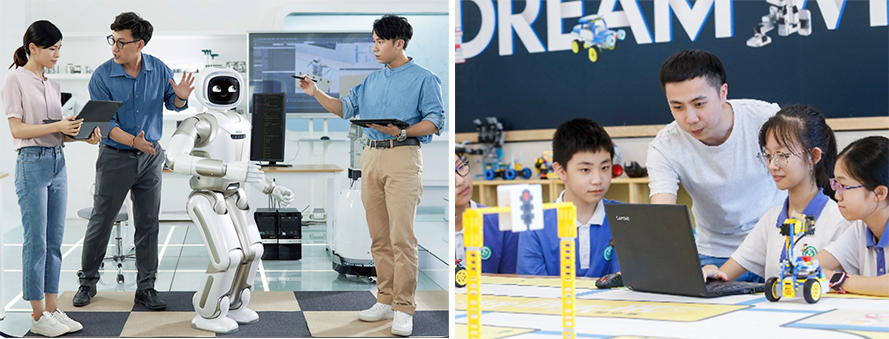 ▲유비테크는 다양한 수준에서 엔지니어와 교사, 학생 등을 대상으로 다양한 수준에서 로봇, AI 교육을 실시하고 있다.(사진=유비테크 웹사이트)