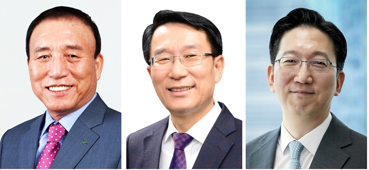(왼쪽부터)HS효성 김규영 회장, 노기수 부회장, 안성훈 부사장