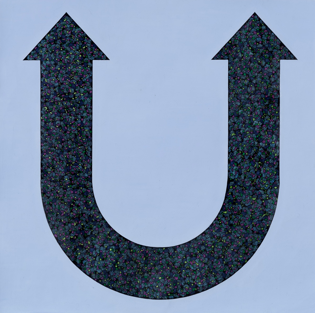 허준 작, 관계의 방향8, 72 x 72cm, 한지에 혼합재료, 2023